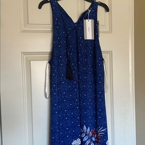 Tommy Bahama Navy Geometric Dress M
